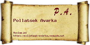 Pollatsek Avarka névjegykártya